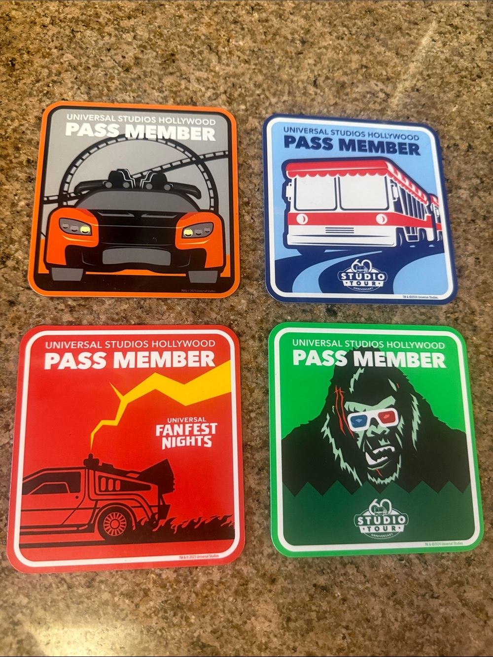 Universal Studios Hollywood | Pass Member Magnet Set of 4 Magnets